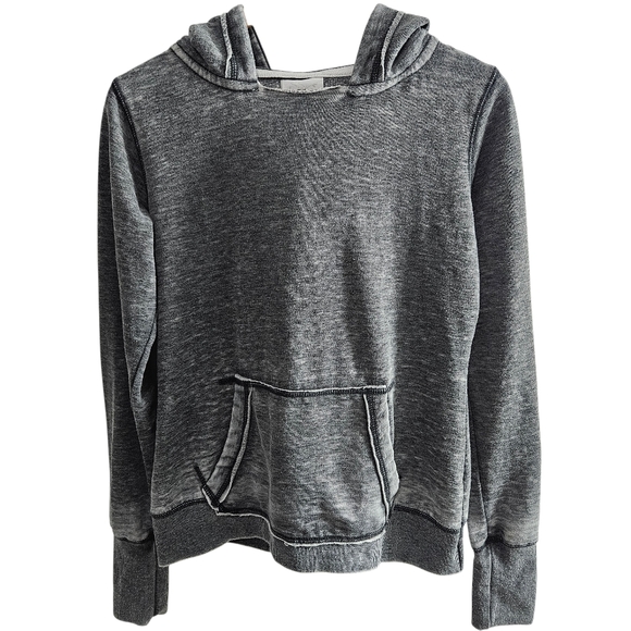 J. America Tops - Zen By J. America Burn't Out Gray Hooded Sweatshirt